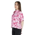 thumbnail image 3 of Moomaya WoMen's Printed Top Collar Neck Button-Down Shirt Short Sleeve Tunic, 3 of 8