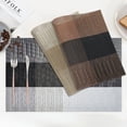 thumbnail image 5 of EVNELE Woven Placemats Set of 4, Black Anti-Slip Heat PVC Resistant Kitchen Table Mats, 12×18 Inch, 5 of 6
