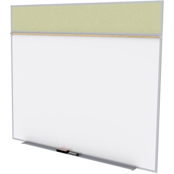 Pemberly Row Vinyl 5' x 6' Bulletin & Magnetic Whiteboard in Caramel