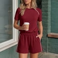 thumbnail image 7 of Shorts Sets Women 2 Piece Outfits Summer 2026 Matching Workout Athletic Clothing Casual Spring Travel Loungewear Wine XL, 7 of 7