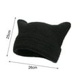 thumbnail image 6 of UDIYO Crochet Hats for Women Handmade Knit Cat Ear Beanie Hat Winter Fox Hat Slouchy Vintage Goth Grunge Beanies, 6 of 7