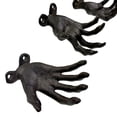 thumbnail image 2 of Zeckos Set of 3 Cast Iron Creepy Hand Wall Hooks Gothic Decor Distressed Black - Black - Size 2.25 x 3.25 x 4 inches, 2 of 11