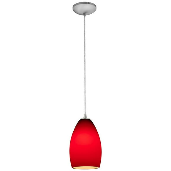 Access Lighting Champagne Steel LED Cord Pendant, Red Shade