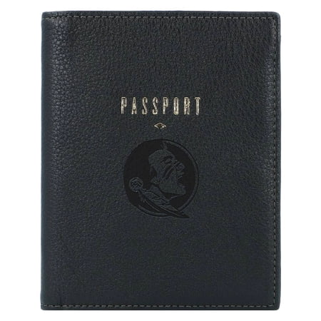 Fossil Black Florida State Seminoles Travel RFID Passport Case