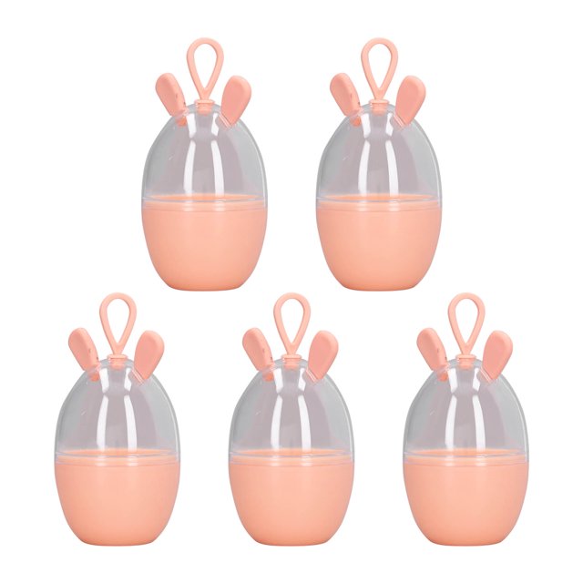 Caja de esponjas de maquillaje de 5 uds., caja de almacenamiento de huevos de belleza portátil de gran capacidad con dibujos animados bonitos para mujeres y niñas