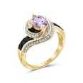 thumbnail image 2 of 1.00 Carat T.G.W. Pink Amethyst And 1/10 Carat Black and White Diamond Sterling Silver Ring, 2 of 4