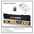 thumbnail image 5 of MOTORHEAD 24-Inch 0° - 180° SMART DIGITAL Level, LCD Screen, Audible Alerts, Water, Dust & Shock Resistant, Magnetic Bottom, 5 of 9