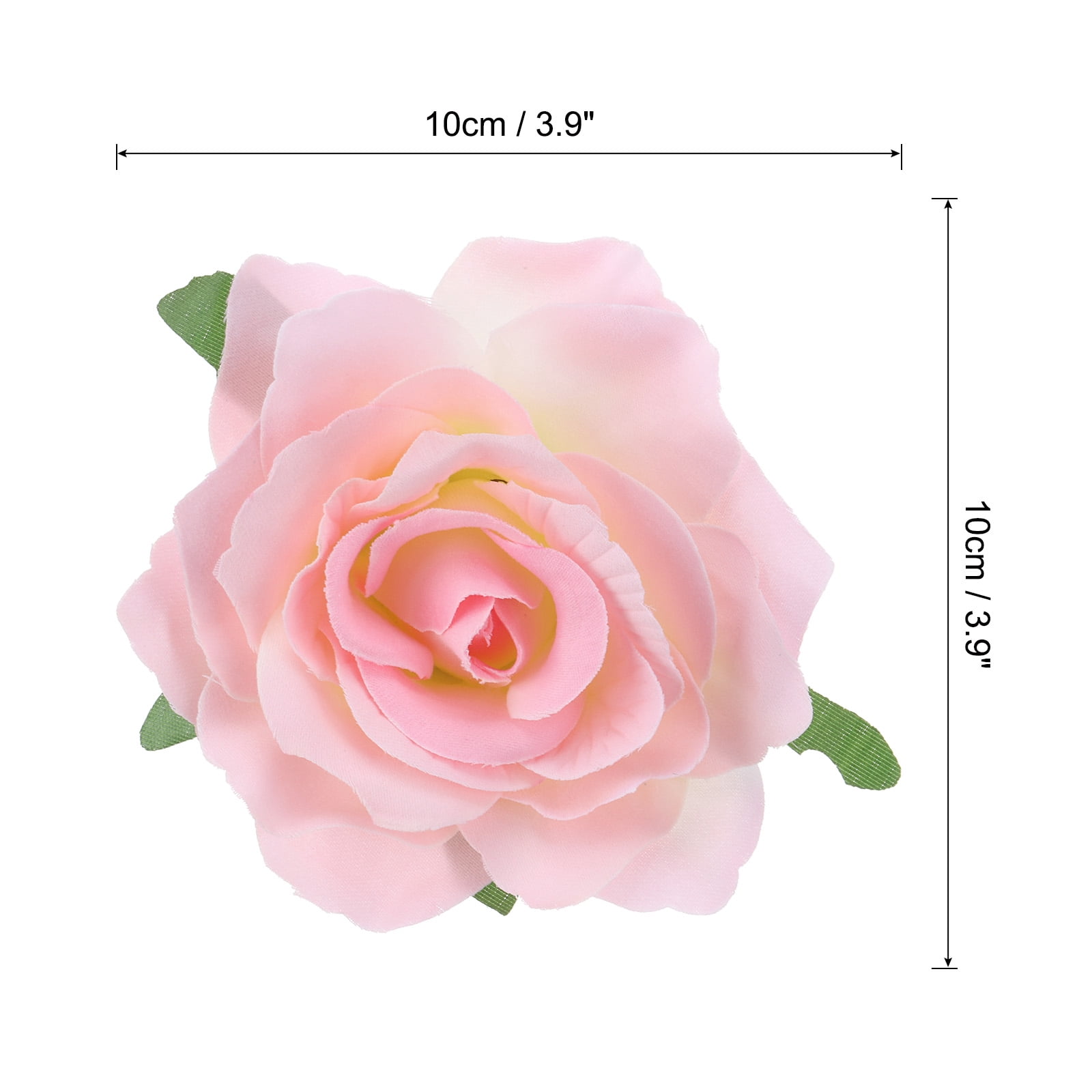 Uxcell 20 Pcs Rose Flower Hair Clips 4 Inch Flower Hair Pins Flower Brooch for Women Hair Accessories Light Pink
