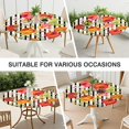 thumbnail image 7 of Round Fitted Tablecloth with Elastic Edges Fits 45"-52" Round Tables Pioneer Colorful Floral Waterproof Table Cover Washable Indoor and Outdoor for Party Kitchen Dinner Banquet Patio Picnic, 7 of 7