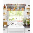 thumbnail image 6 of Valances for Windows Thanksgiving Scarecrow Pumpkin Black Plaid Rod Pocket Cafe Window Treatments Valance Curtains for Kitchen Bathroom Laundry Basement Windows 56"x16", 6 of 6