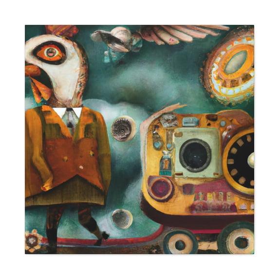 Chicken In Steamclouds - Canvas