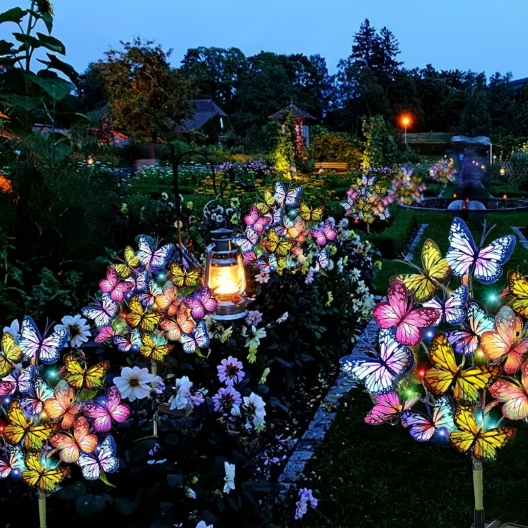4-Piece 160 Led 68 Butterfly Solar Lights, Used For Garden And Yard Decoration, Christmas Decorations, Mother's Day Gifts For Mothers