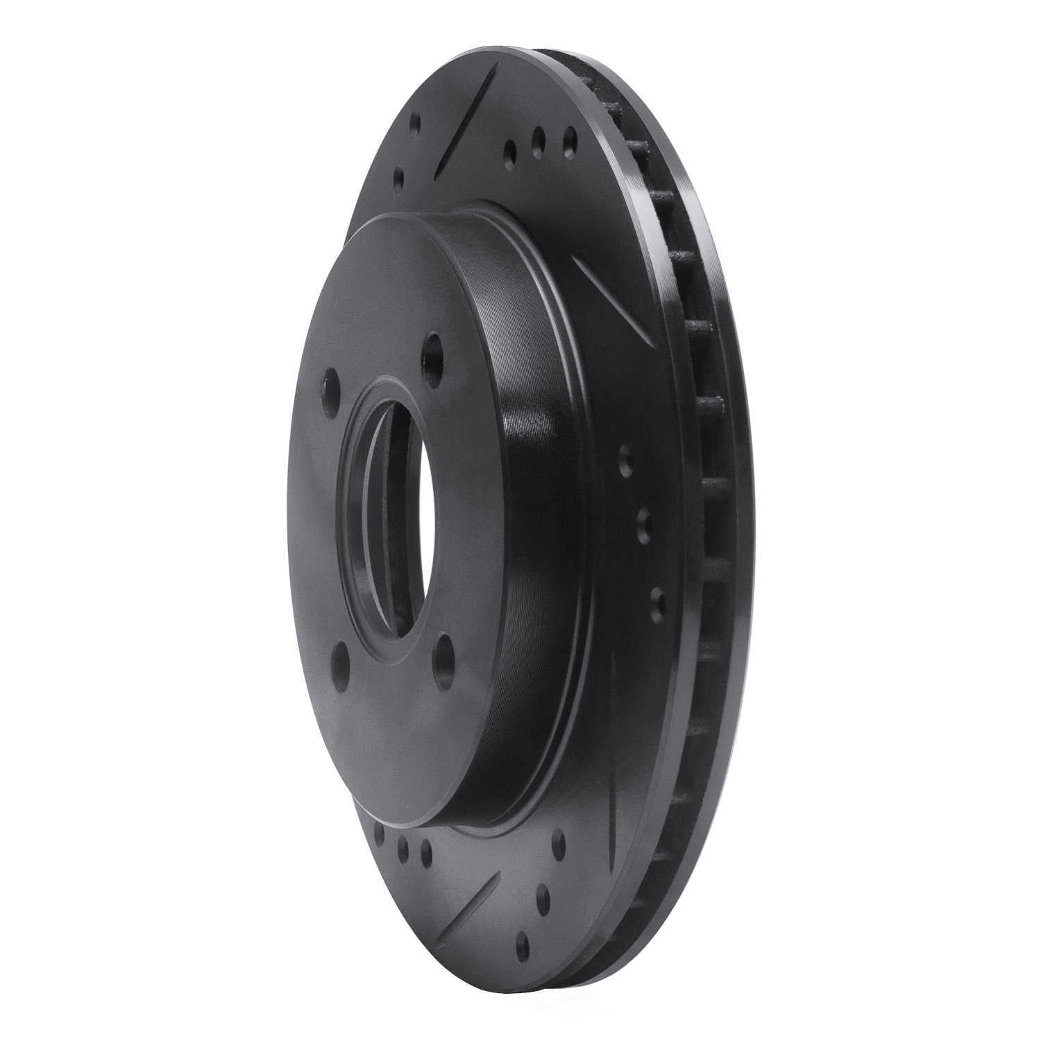 Dynamic Friction Company 633-56014L DFC Brake Rotor - Drilled And Slotted - Black