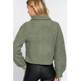 thumbnail image 4 of J. METHOD Women's Crop Jacket Faux Fur Snap Button Long Sleeve Casual Cropped Shacket Outerwear, 4 of 5