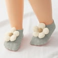 thumbnail image 6 of Sopiago Non-slip Baby Girl Socks With Grips for Newborn Infant Toddler Girls,Soft Ankle Socks Toddler Flowers Design Grip Socks 0-1 Years,Grey, 6 of 7