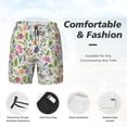 thumbnail image 5 of Lsque Mens Swim Trunks Rabbit And Butterfly Pattern - Bathing Suit Compression Liner - Beach Swim Shorts Swimwear - (S-3XL) - Stretch Quick Dry -XX-Large, 5 of 9