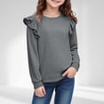 thumbnail image 2 of Gubotare Shirts for Teens Girls Little Girls' Long Sleeve Tee Shirt Crewneck Graphic Tops T-Shirts Size 9-10 (Grey,9-10 Years), 2 of 5