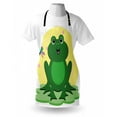 thumbnail image 4 of Frogs Apron, Concept Amphibian Animal and Dragonfly, Unisex Kitchen Bib with Adjustable Neck for Cooking Gardening, Adult Size, Green Yellow, by Ambesonne, 4 of 4