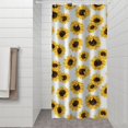 thumbnail image 2 of White Sunflower Pattern Shower Curtain 36"x72" ,Bathroom Decorative Shower Curtains Set with 12 Hooks,Modern Waterproof Washable Shower Curtain, 2 of 6