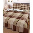 thumbnail image 3 of Quilts Twin Size Bedding Set, Brown Plaid Lightweight Quilted Comforter, Modern Abstract Ombre Gingham Checkered Soft Reversible Bedspread Coverlet with Pillow Covers for All Season, 68" x 86", 3 of 7