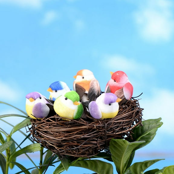 Xinyolin Cute DIY Miniature Fairy Garden Little Bird Egg Nest Micro Landscape Decoration