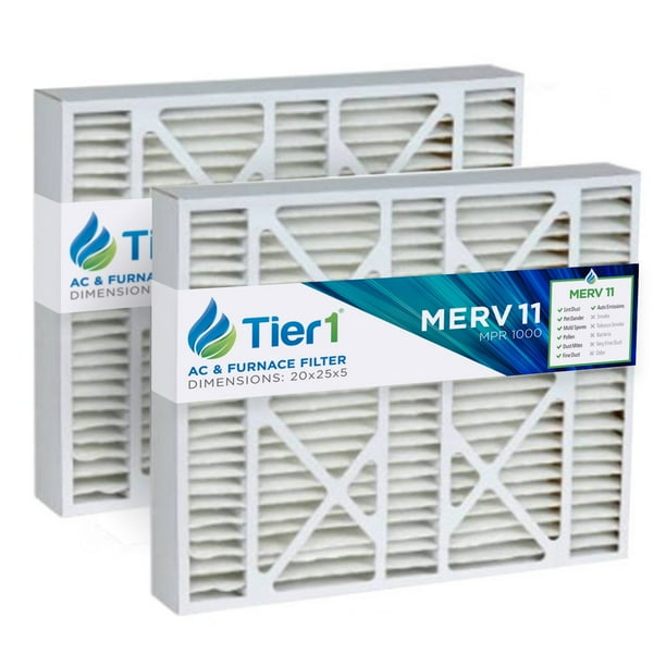 Tier1 Pleated Air Filter 20x25x5 MERV 11 Rated Replacement for