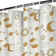 thumbnail image 3 of White Gold Sun Moon Cloud Pattern Shower Curtain 36"x72" ,Bathroom Decorative Shower Curtains Set with 12 Hooks,Modern Waterproof Washable Shower Curtain, 3 of 6