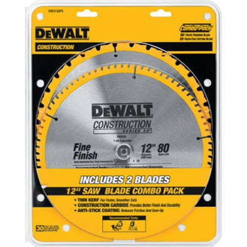 Mose er der smart DEWALT 12-Inch Miter Saw Blade, Crosscutting, Tungsten Carbide, 80-Tooth,  2-Pack (DW3128P5) - Walmart.com