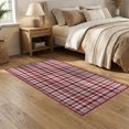 thumbnail image 2 of ODIKA 5'x7' Washable Area Rug Tartan Bordered Gingham Motif Border Welcome Lettering Plaid Flowing Dynamic for Guest Room, Lounge, Apartment, Non-Slip Low Profile, Stain Resistant, 2 of 7