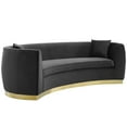 thumbnail image 2 of Modway Resolute Curved Performance Velvet Stainless Steel Sofa in Black, 2 of 6