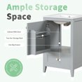 thumbnail image 4 of 20-Inch Bathroom Vanity with Ceramic Sink, Soft-Close Doors & Drawers, Moisture-Resistant MDF Storage Cabinet - Space-Saving Design with Overflow Drain & Easy Assembly, Grey, 4 of 9