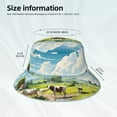 thumbnail image 3 of Yiaed Countryside Farm Cow Print Reflective Stripe Bucket Hat Unisex Funny Outdoor Fisherman Cap Beach Sun Hat, 3 of 5