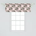 thumbnail image 2 of Ambesonne Vintage Valance Pack of 2, Grunge Engraved Peonies, 54"X18", Pale Pink and White, 2 of 4