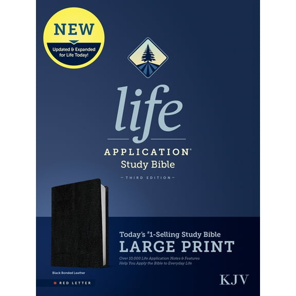 KJV Life Application Study Bible, Third Edition, Large Print (Bonded Leather, Black, Red Letter), (Hardcover)