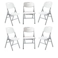 thumbnail image 1 of Set 6 Sillas Plegables Reforzadas 120kg Acero Polietileno Comedor Hogar Eventos Color Blanca., 1 of 5