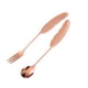 thumbnail image 1 of Sporks de titanio Advancent duraderos y elegantes con borde de horquilla de Metal 2 pack/lote oro rosa, 1 of 6