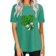thumbnail image 1 of Pxiakgy Vente Chaude! T-Shirt Trèfle de la Saint-Patrick pour Femmes Chanceux Irlandais Manches Courtes T-Shirt Graphique Trèfle Mode Décontractée Col Rond Manches Courtes Imprimé Vert m, 1 of 6