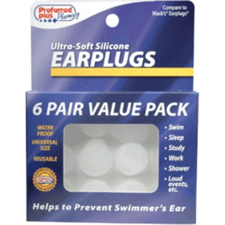 - Ear Plugs, Ultra-Soft Silicone 6 pair