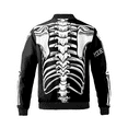 thumbnail image 3 of Personalized Skeleton Bomber Jacket – Custom Name Skull Ribcage Design – Halloween Gothic Streetwear Coat, 3 of 9