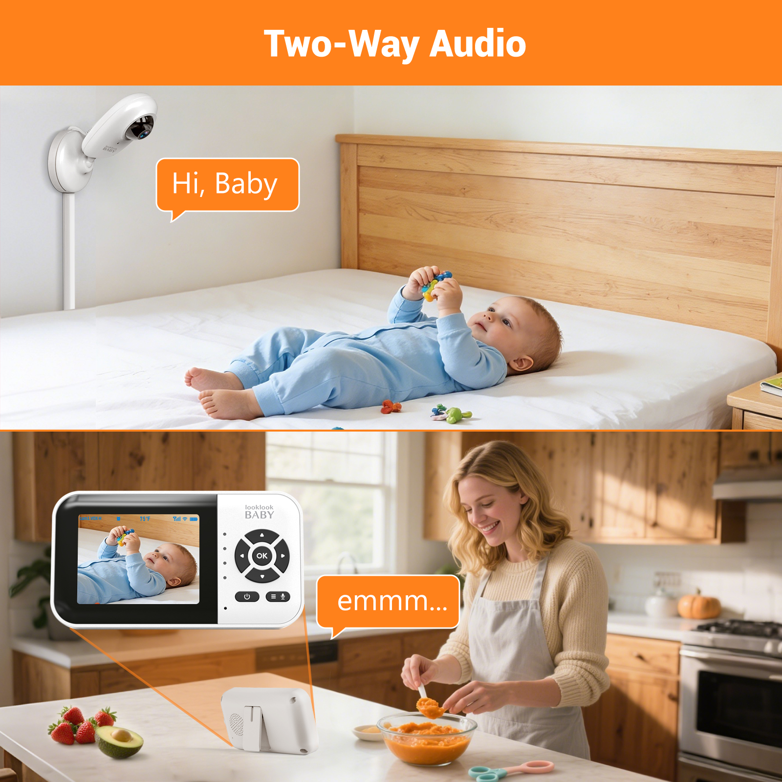 Look Look Baby Video Monitor, 1080p, 2.8 Inch Screen photo 7