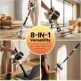 thumbnail image 5 of Cordless Vacuum Cleaner Lightweight Stick with Rechargeable Battery 45Mins Runtime 8-in-1 Handheld for Hardfloor Carpets Pet Hair White Yellow, 5 of 7