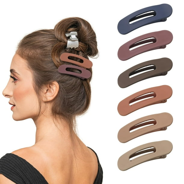 Pinzas para el cabello pequeñas y planas para mujer, pinzas para cabello fino, paquete de 6 accesorios para el cabello