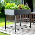 thumbnail image 3 of KING BIRD 4x2x3.17ft Raised Garden Bed Galvanized Steel Metal Planter Boxes with Legs on Wheels for Vegetable herb Outdoor Indoor Black, 3 of 8