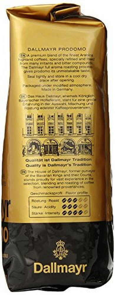 Dallmayr Gourmet Coffee, Prodomo (Whole Bean), 500g Vacuum Packs