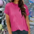 thumbnail image 2 of TKLPEHG Short Sleeve Shirts for Women Crew Neck Basic Short Sleeve Tshirt Casual Lightweight Loose Short Sleeve T Shirt Fashion Comfy Summer Clothes Solid Color Blouses (Hot Pink,M), 2 of 6