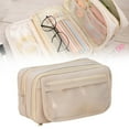 thumbnail image 2 of Pencil Case Large Capacity Pencil Pouch Aesthetic Pencil Box for Office Stationery Organizer, 8.46x3.35x4.92" Pencil Case, Large Storage Organizer for Stationery,Pencil Pouch with Zipper,Beige, 2 of 9