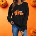 thumbnail image 7 of ZunFeo Womens Fall Oversized Graphic Crewneck Sweatshirt - Pumpkin Football Leaf, Black,Size M, 7 of 7