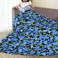 thumbnail image 6 of Honeii Blue Flowers Print Fleece Blanket - Throw Blanket for Bed, Sofa, Couch, Camping, and Travel , Microplush Ultra Soft Warm Blanket-50"x40", 6 of 7