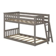 thumbnail image 3 of Max & Lily Solid Wood Twin over Twin Low Bunk Bed with Ladder on End For Kids, Clay, 3 of 13