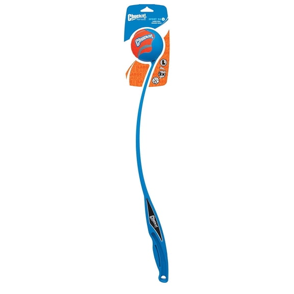Chuckit! Sport 26L Dog Ball Launcher Fetch Toy For Dogs, 26" Handle, Compatible With Large 3" Ball (Included), For Breeds 60 to 100 lb, Assorted Colors